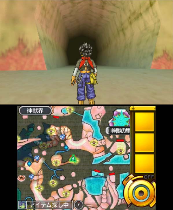 DQMJ3Pの神獣界でキングモーモンが初回に出現する湿原トンネルの入り口